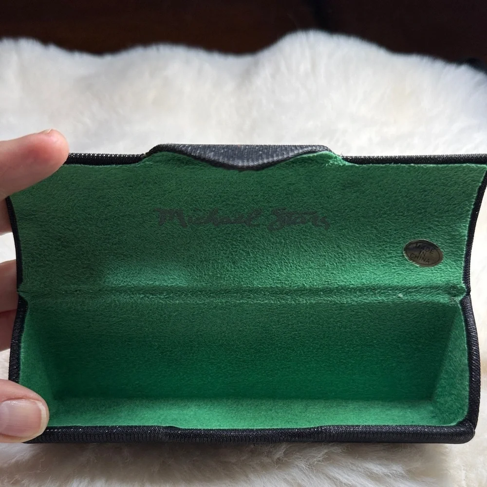 Michael Stars Black Sparkle Eyeglass Case Hard Shell